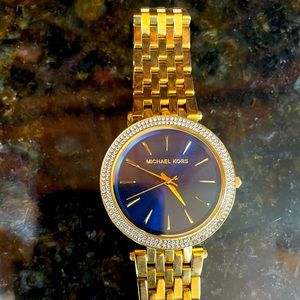 Michael Korrs watch, blue face, gold ban